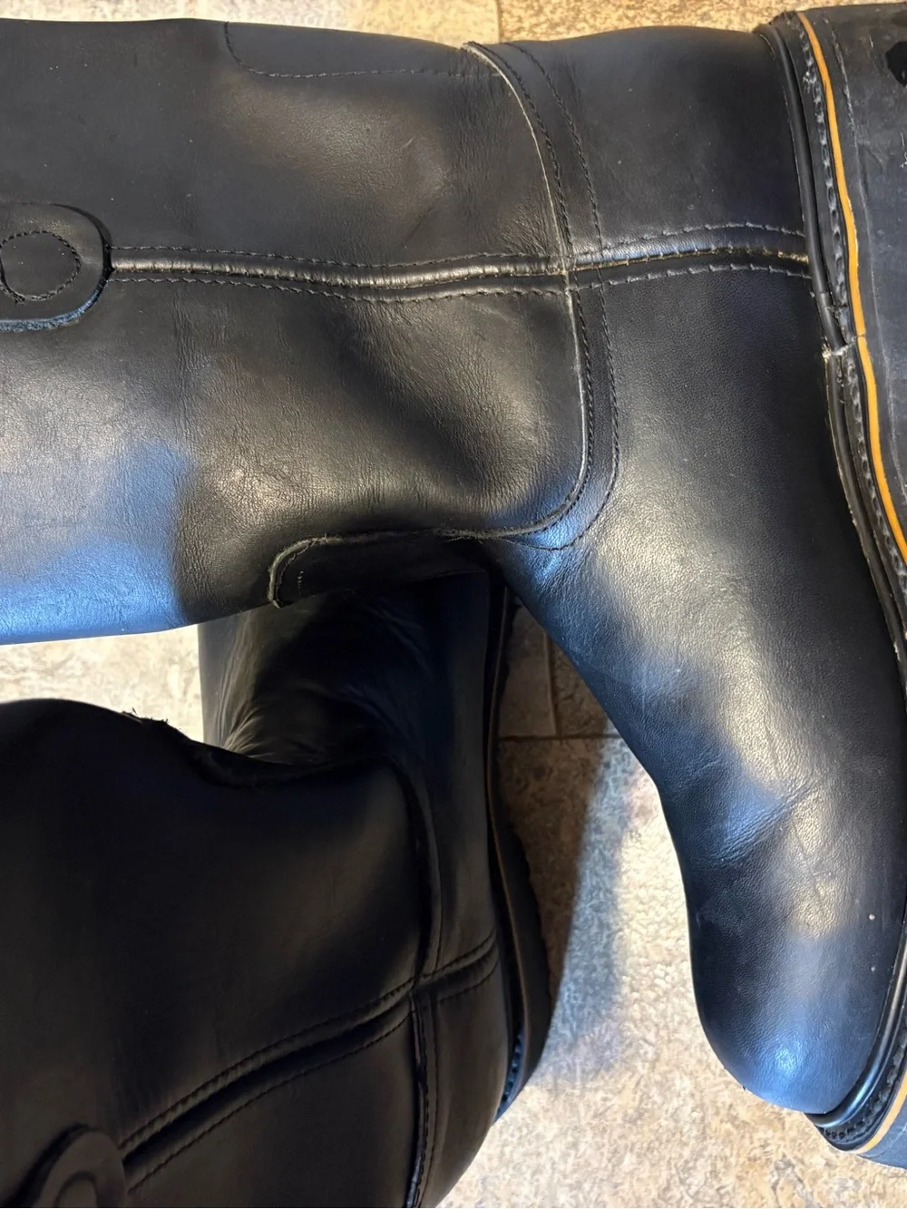El General Mens Work Boots Black Leather Pull On Sz 10 MX 28